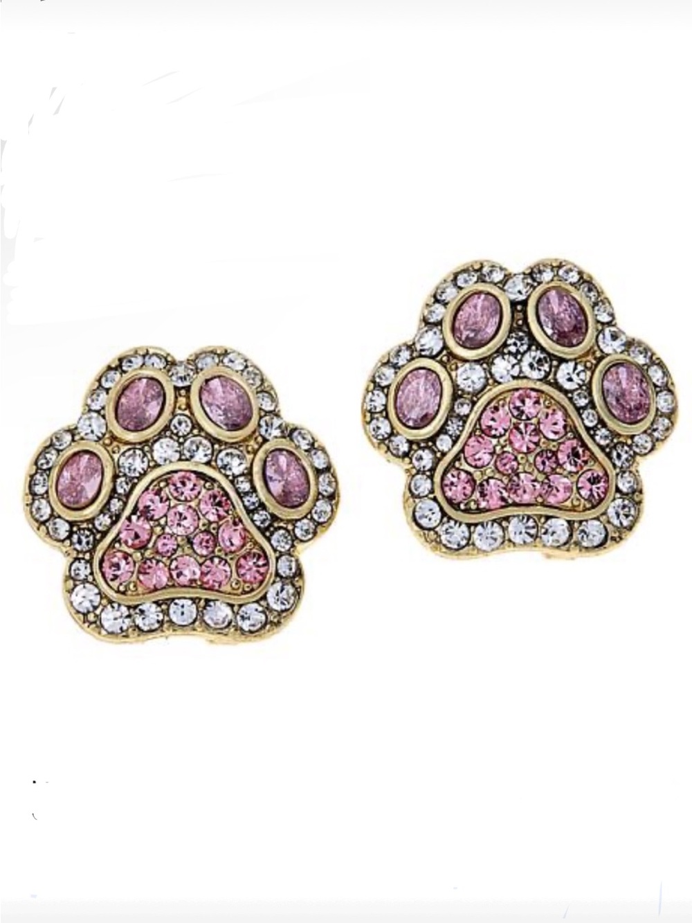 Heidi Daus "Pretty Paw Print" Crystal Paw Print Earrings – Dog & Cat Lover Jewe